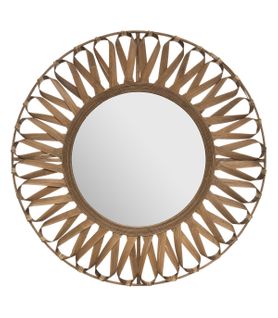 Grand Miroir Mural En Bambou D 93 Cm