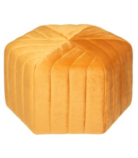 Pouf En Velours Jaune Moutarde Assise Large 52 X 48 Cm