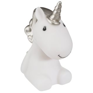 Veilleuse à piles H14 cm LICORNE Dorée ou argentée