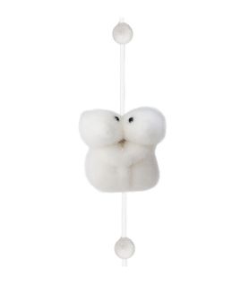 Guirlande De Noël 6 Oursons Bisous Blanc Enneigé L 150 Cm