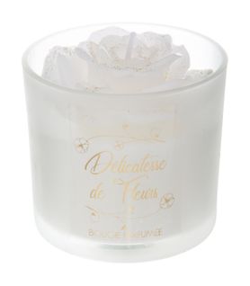 Bougie Parfumée Fleur Dans Photophore En Verre 140g