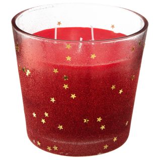 Bougie U demi H. 12 cm - Rouge, doré et argent