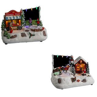 Village lumineux H. 13 cm  Multicouleur