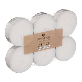 Lot De 6 Bougies Chauffe-plat "doxy" 5,8cm Blanc