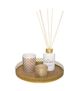 Coffret Senteur Arabesque Plateau, Diffuseur, Bougie, Bougeoir Et Accessoires