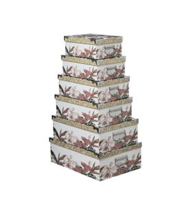 Lot De 6 Boîtes De Rangement Avec Poignées Et Coins En Métal