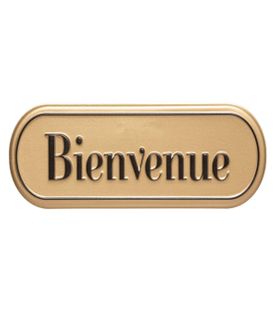 Plaque De Porte En Métal Doré 25 X 8 Cm