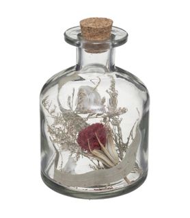 Fleurs Séchées Dans Bouteille En Verre D 8 X H 11 Cm