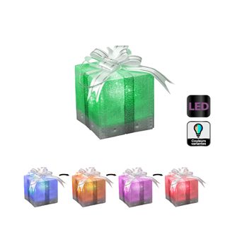 Déco De Noël Lumineuse Paquet Cadeau à Poser LED à Variation De Couleur