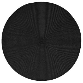 Set De Table Tressé Rond - Diam. 38 Cm - Noir