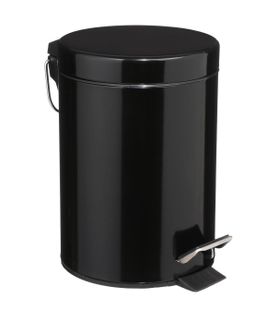 Poubelle De Salle De Bain En Métal Noir 3 L
