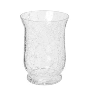 Photophore En Verre Craquelé H 15 Cm