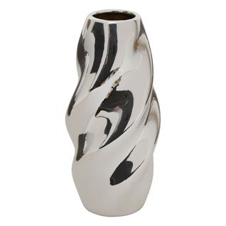Vase torsadé H. 21,5 cm SKY Argenté