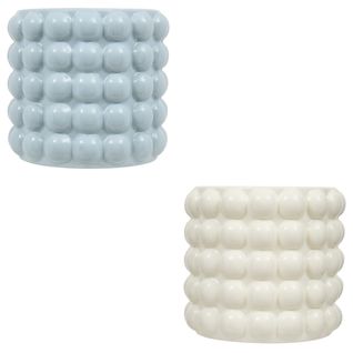 Cache-pot boules D. 16 cm SKY Blanc ou bleu ciel