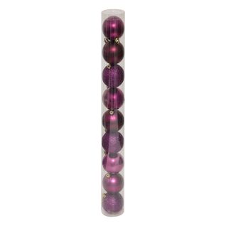 Déco De Sapin Lot De 9 Boules De Noël D 6 Cm - Violet