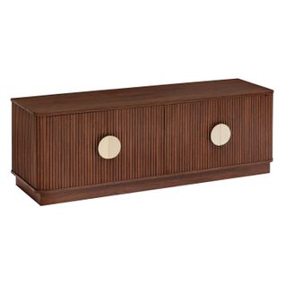 Meuble TV 4 Portes Effet Noyer Wany - Marron