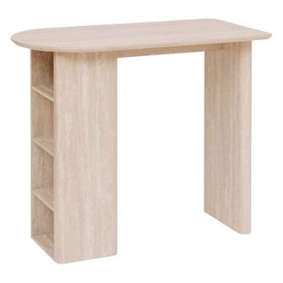 Table Haute Bar Anaya 120 Cm Mdf Effet Travertin