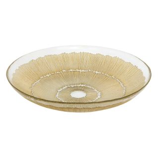 Plat De Présentation En Verre "celeste" 30cm Doré