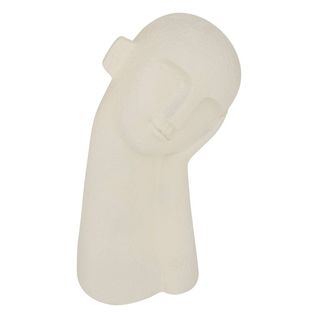Statue Visage Wonj H.24,5cm Résine Blanc
