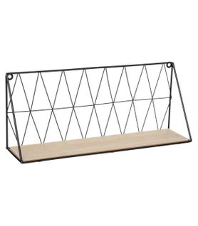 Etagère Murale En Métal Filaire Noir 48 X 20 Cm