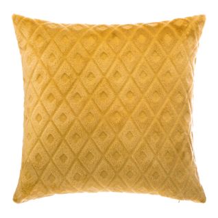 Coussin Déhoussable Ocre Motif En Relief 40 X 40 Cm