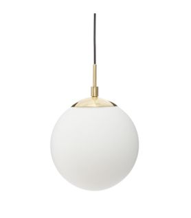 Luminaire Suspension Boule En Verre Blanc D 20 Cm
