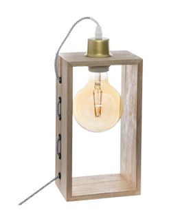 Lampe Design Et Originale En Bois H 28 Cm