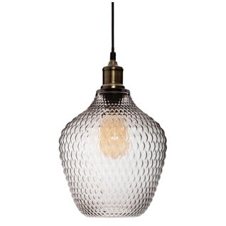 Suspension verre fumé H. 25 cm OMAHA Verre fumé