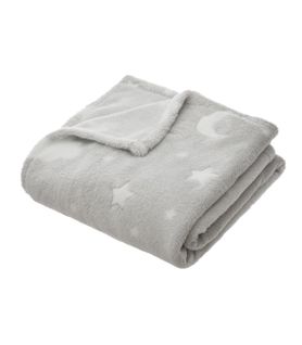 Plaid Enfant Doux Et Phosphorescent 150 X 125 Cm Gris