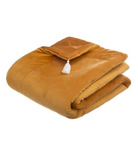 Edredon Couverture En Velours Ocre 80 X 180 Cm