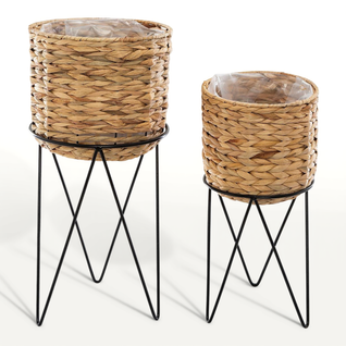 Atmosphera Lot De 2 Cache-Pots Effet Marbre Noir & Blanc - Design Élégant 14 Cm
