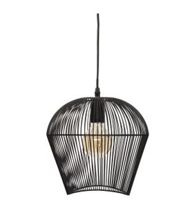 Luminaire Suspension En Métal Filaire Noir D 26 Cm