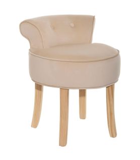 Tabouret En Velours Beige H 58 Cm