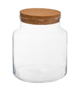 Terrarium En Verre Trempé Et Bouchon Liège H 21.5 Cm Pour Créer Vos Compositions Florales
