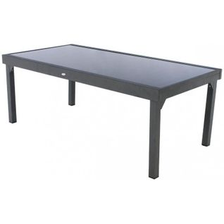 Table Rectangulaire Ext. Verre Piazza 12 P. Graphite Hespéride