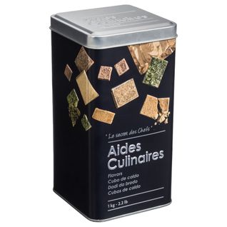 Boîte à Aides Culinaires En Métal Noir Déco Relief Argent