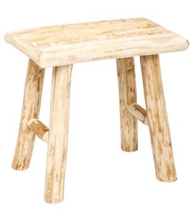 Tabouret En Bois Naturel Rendu Artisanal L 34 Cm