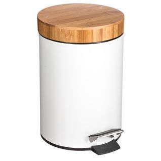 Poubelle salle de bain 3L - Blanc / Naturel