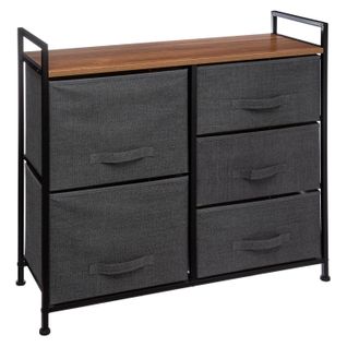 Meuble De Rangement à 5 Tiroirs - Gris Foncé