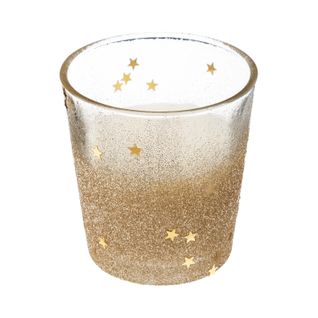 Bougie paillettes H. 8 cm - Transparent