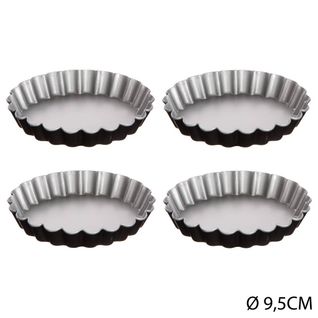 4 Moules à Tartelettes Métal 12cm Signature