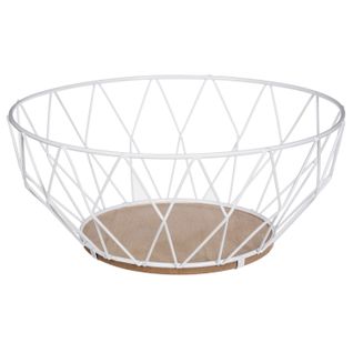 Corbeille À Fruits En Métal Filaire - Diam. 28 Cm - Blanc