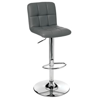 Tabouret De Bar Avec Dossier Gris Delek - Gris
