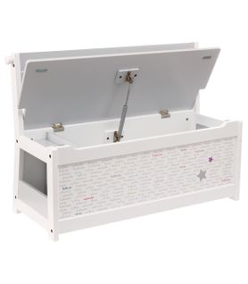 Banc Et Coffre De Rangement En Bois Coffre À Jouets Gris Et Blanc