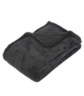 Plaid Microfibre Gris Foncé 130x180 Cm