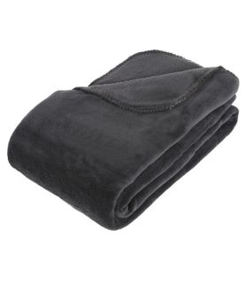 Plaid Microfibre Gris Foncé 180 X 230 Cm