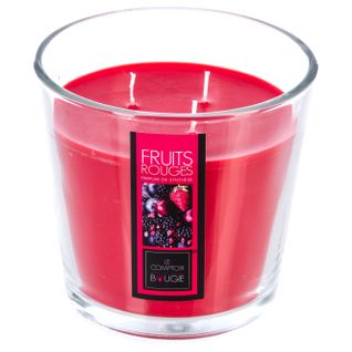 Bougie 3 Mèches Parfumée Fruits Rouges 500 G Pot En Verre
