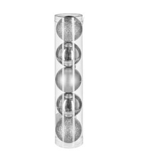 Déco De Sapin Lot De 5 Boules De Noël D 5 Cm - Argent