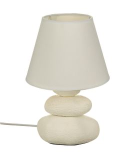 Lampe à Poser En Céramique Striée Forme Galet H 30 Cm