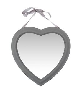 Miroir Mural Coeur En Bois Avec Ruban 40 X 40 Cm